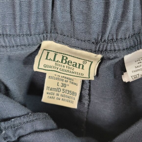 L.L. Bean Explorer Pants Blue Large 30" Ripstop Drawstring Zip 513589 Outdoor - Picture 8 of 9
